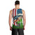American Flag Bass Fishing Design Men Tank Top with Largemouth Bass and Green Grass Background - Wonder Print Shop