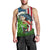 American Flag Bass Fishing Design Men Tank Top with Largemouth Bass and Green Grass Background - Wonder Print Shop