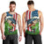 American Flag Bass Fishing Design Men Tank Top with Largemouth Bass and Green Grass Background - Wonder Print Shop