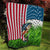 American Flag Bass Fishing Design Quilt with Largemouth Bass and Green Grass Background - Wonder Print Shop