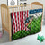 American Flag Bass Fishing Design Quilt with Largemouth Bass and Green Grass Background - Wonder Print Shop