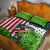 American Flag Bass Fishing Design Quilt Bed Set with Largemouth Bass and Green Grass Background - Wonder Print Shop