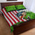 American Flag Bass Fishing Design Quilt Bed Set with Largemouth Bass and Green Grass Background - Wonder Print Shop
