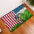 American Flag Bass Fishing Design Rubber Doormat with Largemouth Bass and Green Grass Background - Wonder Print Shop