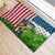 American Flag Bass Fishing Design Rubber Doormat with Largemouth Bass and Green Grass Background - Wonder Print Shop