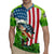 American Flag Bass Fishing Design Rugby Jersey with Largemouth Bass and Green Grass Background - Wonder Print Shop