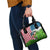American Flag Bass Fishing Design Shoulder Handbag with Largemouth Bass and Green Grass Background - Wonder Print Shop