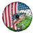 American Flag Bass Fishing Design Spare Tire Cover with Largemouth Bass and Green Grass Background - Wonder Print Shop