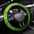 American Flag Bass Fishing Design Steering Wheel Cover with Largemouth Bass and Green Grass Background - Wonder Print Shop