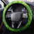American Flag Bass Fishing Design Steering Wheel Cover with Largemouth Bass and Green Grass Background - Wonder Print Shop