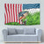 American Flag Bass Fishing Design Tapestry with Largemouth Bass and Green Grass Background - Wonder Print Shop
