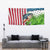 American Flag Bass Fishing Design Tapestry with Largemouth Bass and Green Grass Background - Wonder Print Shop