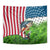 American Flag Bass Fishing Design Tapestry with Largemouth Bass and Green Grass Background - Wonder Print Shop