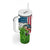 American Flag Bass Fishing Design Tumbler With Handle with Largemouth Bass and Green Grass Background - Wonder Print Shop