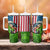 American Flag Bass Fishing Design Tumbler With Handle with Largemouth Bass and Green Grass Background - Wonder Print Shop