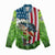 American Flag Bass Fishing Design Women Casual Shirt with Largemouth Bass and Green Grass Background - Wonder Print Shop