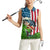 American Flag Bass Fishing Design Women Sleeveless Polo Shirt with Largemouth Bass and Green Grass Background - Wonder Print Shop