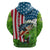 American Flag Bass Fishing Design Zip Hoodie with Largemouth Bass and Green Grass Background - Wonder Print Shop