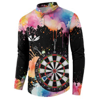 Dartboard and Colorful Paint Splash Darts Button Sweatshirt with Aim Shoot Swear Repeat Quote Custom Name TS04