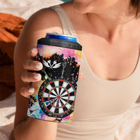 Dartboard and Colorful Paint Splash Darts 4 in 1 Can Cooler Tumbler with Aim Shoot Swear Repeat Quote Custom Name - Wonder Print Shop