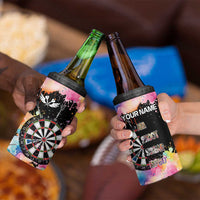 Dartboard and Colorful Paint Splash Darts 4 in 1 Can Cooler Tumbler with Aim Shoot Swear Repeat Quote Custom Name - Wonder Print Shop