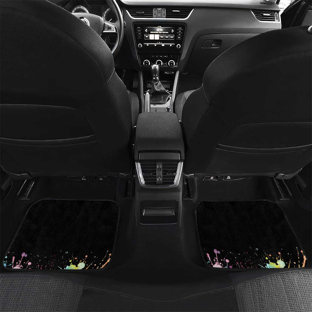 Dartboard and Colorful Paint Splash Darts Car Mats with Aim Shoot Swear Repeat Quote Custom Name - Wonder Print Shop