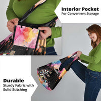 Dartboard and Colorful Paint Splash Darts Grocery Bag with Aim Shoot Swear Repeat Quote Custom Name - Wonder Print Shop