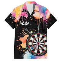 Dartboard and Colorful Paint Splash Darts Hawaiian Shirt with Aim Shoot Swear Repeat Quote Custom Name TS04