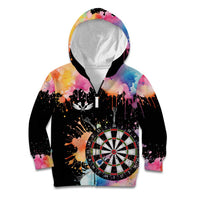 Dartboard and Colorful Paint Splash Darts Kid Hoodie with Aim Shoot Swear Repeat Quote Custom Name TS04