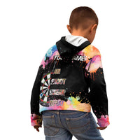 Dartboard and Colorful Paint Splash Darts Kid Hoodie with Aim Shoot Swear Repeat Quote Custom Name TS04
