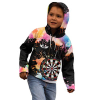 Dartboard and Colorful Paint Splash Darts Kid Hoodie with Aim Shoot Swear Repeat Quote Custom Name TS04