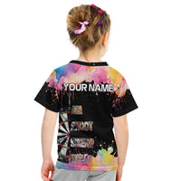 Dartboard and Colorful Paint Splash Darts Kid T Shirt with Aim Shoot Swear Repeat Quote Custom Name TS04