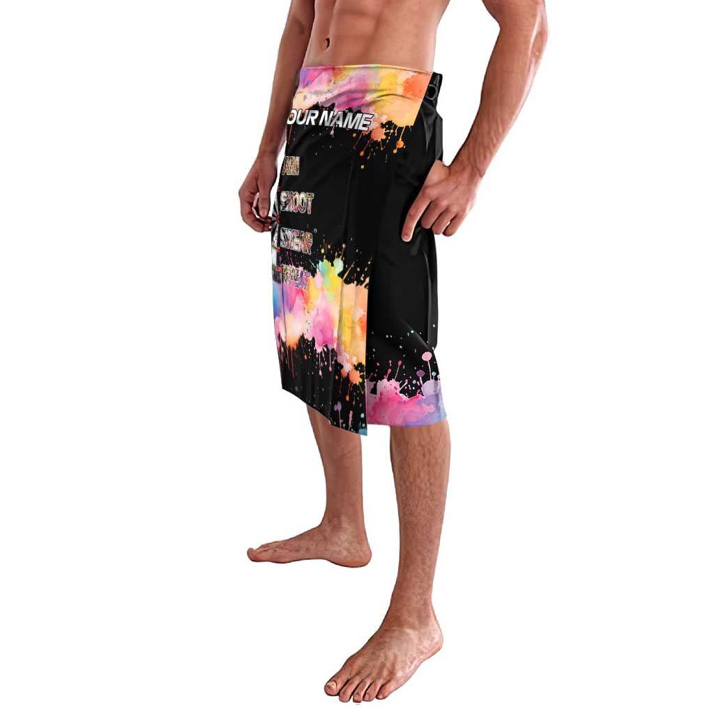 Dartboard and Colorful Paint Splash Darts Lavalava with Aim Shoot Swear Repeat Quote Custom Name TS04