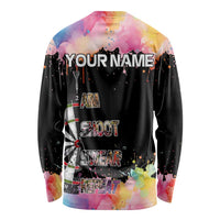 Dartboard and Colorful Paint Splash Darts Long Sleeve Shirt with Aim Shoot Swear Repeat Quote Custom Name TS04
