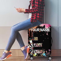 Dartboard and Colorful Paint Splash Darts Luggage Cover with Aim Shoot Swear Repeat Quote Custom Name - Wonder Print Shop