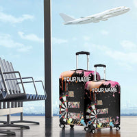 Dartboard and Colorful Paint Splash Darts Luggage Cover with Aim Shoot Swear Repeat Quote Custom Name - Wonder Print Shop