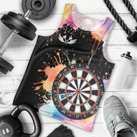 Dartboard and Colorful Paint Splash Darts Men Tank Top with Aim Shoot Swear Repeat Quote Custom Name TS04