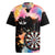 Dartboard and Colorful Paint Splash Darts Rugby Jersey with Aim Shoot Swear Repeat Quote Custom Name TS04