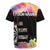 Dartboard and Colorful Paint Splash Darts Rugby Jersey with Aim Shoot Swear Repeat Quote Custom Name TS04
