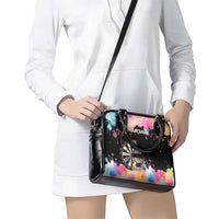 Dartboard and Colorful Paint Splash Darts Shoulder Handbag with Aim Shoot Swear Repeat Quote Custom Name - Wonder Print Shop