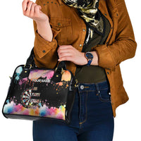 Dartboard and Colorful Paint Splash Darts Shoulder Handbag with Aim Shoot Swear Repeat Quote Custom Name - Wonder Print Shop