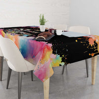 Dartboard and Colorful Paint Splash Darts Tablecloth with Aim Shoot Swear Repeat Quote Custom Name - Wonder Print Shop