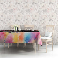 Dartboard and Colorful Paint Splash Darts Tablecloth with Aim Shoot Swear Repeat Quote Custom Name - Wonder Print Shop