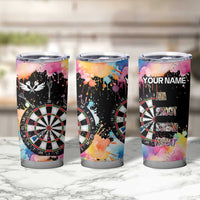 Dartboard and Colorful Paint Splash Darts Tumbler Cup with Aim Shoot Swear Repeat Quote Custom Name - Wonder Print Shop
