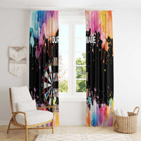 Dartboard and Colorful Paint Splash Darts Window Curtain with Aim Shoot Swear Repeat Quote Custom Name - Wonder Print Shop