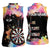 Dartboard and Colorful Paint Splash Darts Women Sleeveless Polo Shirt with Aim Shoot Swear Repeat Quote Custom Name TS04