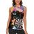 Dartboard and Colorful Paint Splash Darts Women Sleeveless Polo Shirt with Aim Shoot Swear Repeat Quote Custom Name TS04