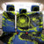 Abstract Blue and Yellow Bowling Ball Strike Design Back Car Seat Cover with Custom Name Print - Wonder Print Shop