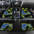 Abstract Blue and Yellow Bowling Ball Strike Design Car Mats with Custom Name Print - Wonder Print Shop