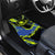 Abstract Blue and Yellow Bowling Ball Strike Design Car Mats with Custom Name Print - Wonder Print Shop